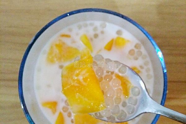 椰汁芒果西米露的做法图解8