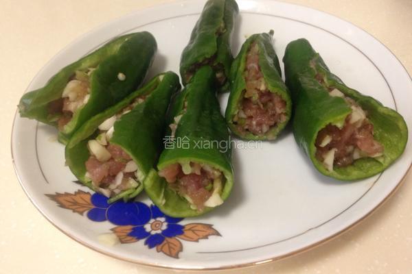 瘦肉酿青椒的做法图解4