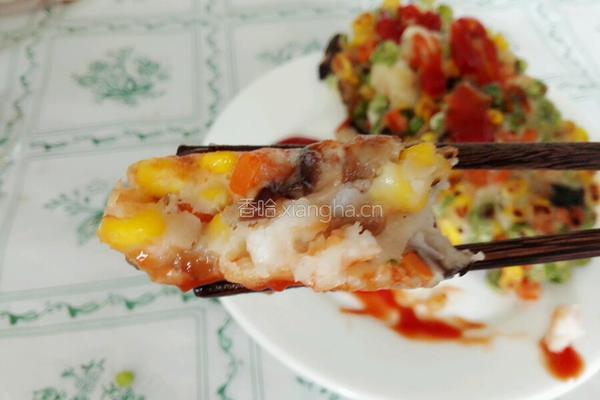 虾仁五色菜饼的做法图解12