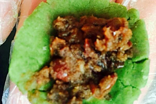 豆沙馅白菜馒头的做法图解4