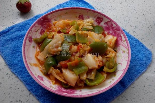 茄汁青椒卷心菜的做法图解7