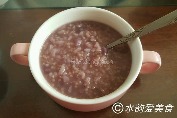 红糖紫薯三米粥的做法图解5