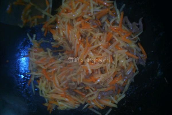 荤素搭炒三丝的做法图解8