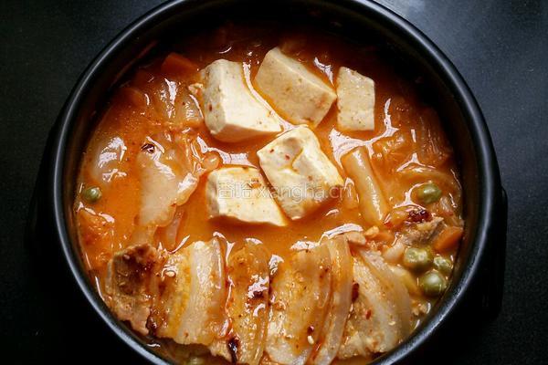 辣白菜豆腐汤的做法图解8
