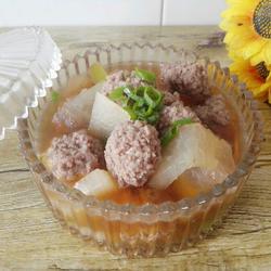 羊肉丸子氽冬瓜的做法[图]