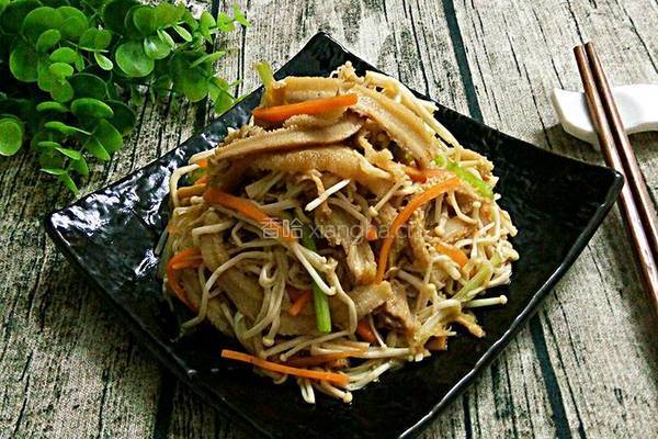 牛肚炒金针菇的做法图解6