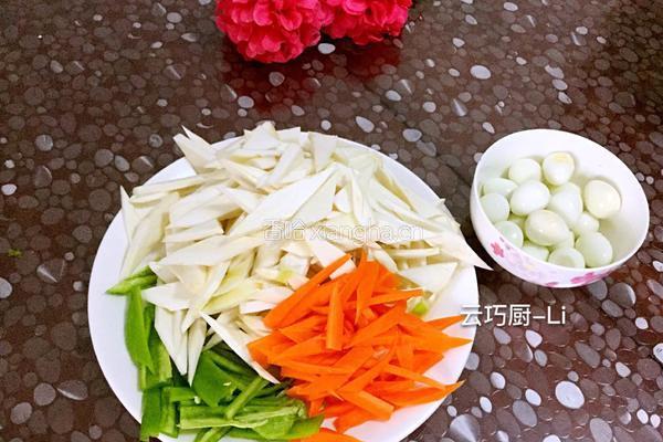 茭白蚝油炒鹌鹑蛋的做法图解5