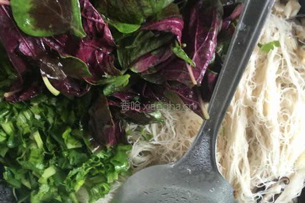 苋菜炒米粉的做法图解3