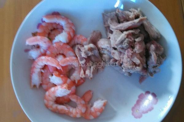 虾仁肉片黄秋葵的做法图解2
