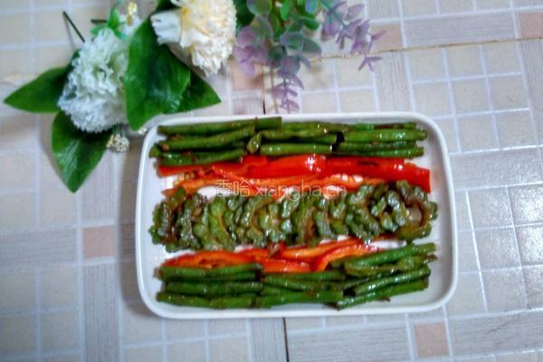 素炒苦瓜豆角的做法图解5