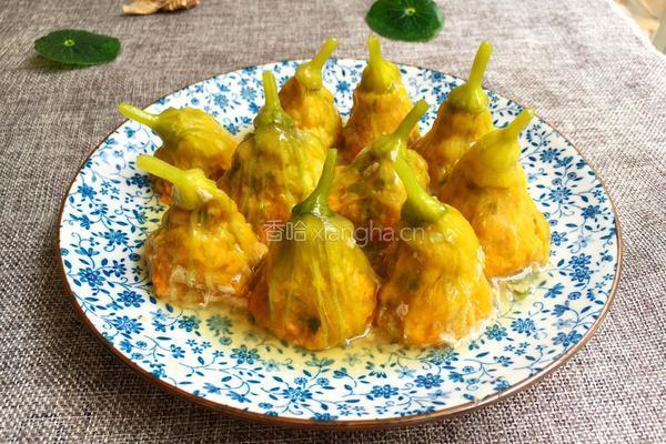 南瓜花酿肉的做法图解15