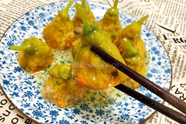 南瓜花酿肉的做法图解17