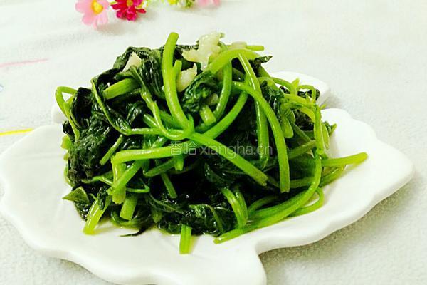 蒜蓉炒红薯叶的做法图解6