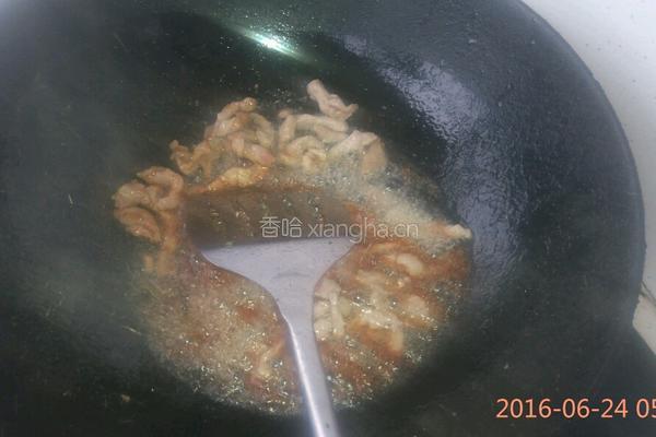 肉炒蒜台的做法图解5