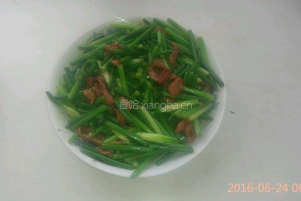 肉炒蒜台的做法图解7