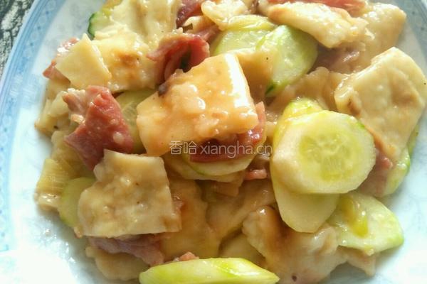 培根黄瓜烩大饼的做法图解11