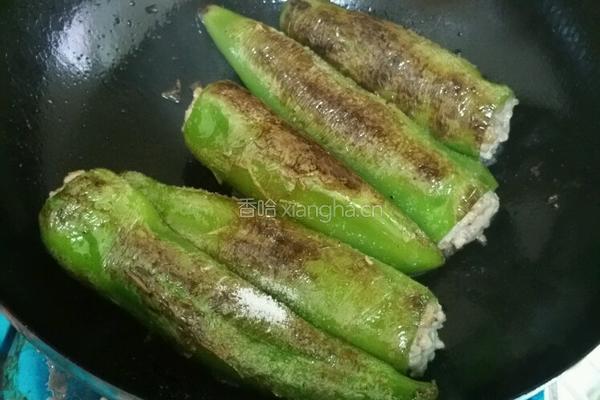 辣椒酿肉的做法图解9