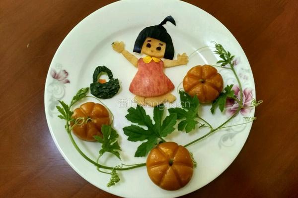 采摘的小女孩的做法图解7