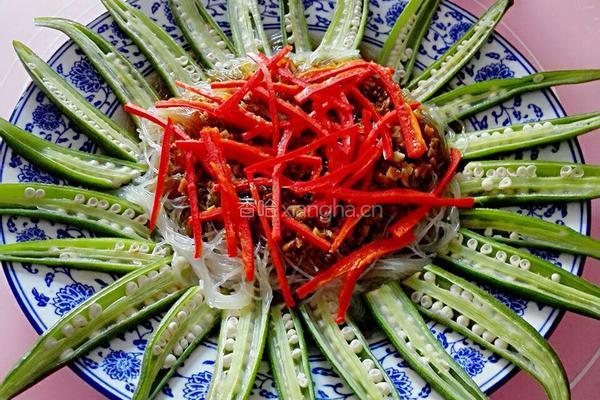 蒜蓉粉丝蒸秋葵的做法图解15
