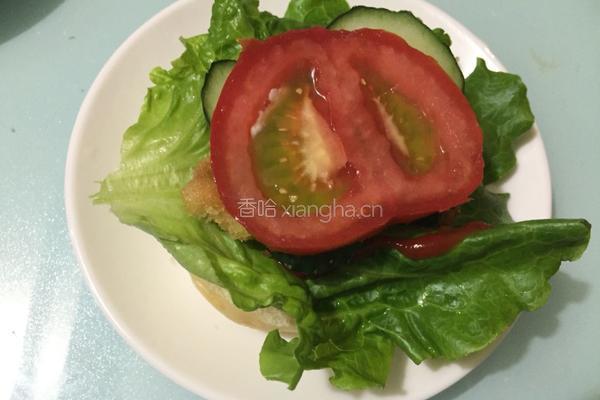 香酥鸡排芝士汉堡包的做法图解15