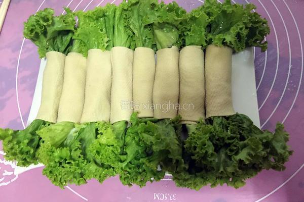 生菜豆皮卷的做法图解5