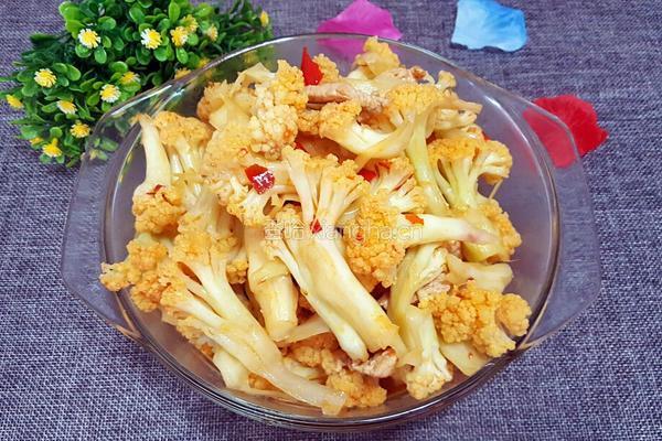 辣炒菜花的做法图解8