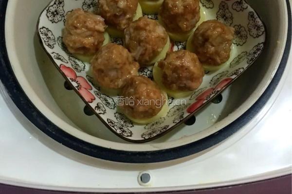 玉子豆腐蒸肉丸的做法图解4