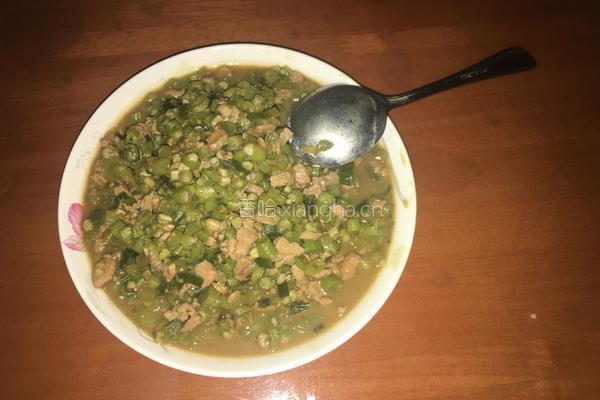 豆酱肉末炒豆角