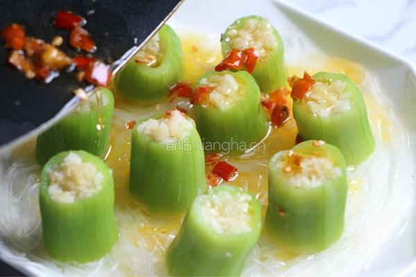 蒜蓉粉丝蒸丝瓜的做法图解8