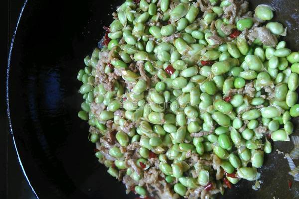 肉丝炒豆粒的做法图解4