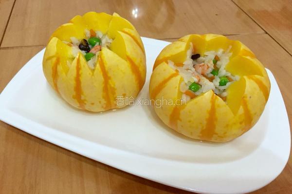 南瓜盅海鲜饭的做法图解12