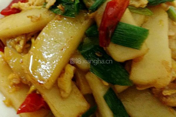 大蒜鸡蛋炒年糕的做法图解8