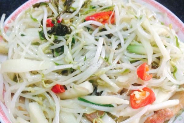 绿豆芽炒笋的做法图解6