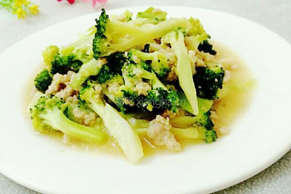 西兰花炒肉末的做法图解10