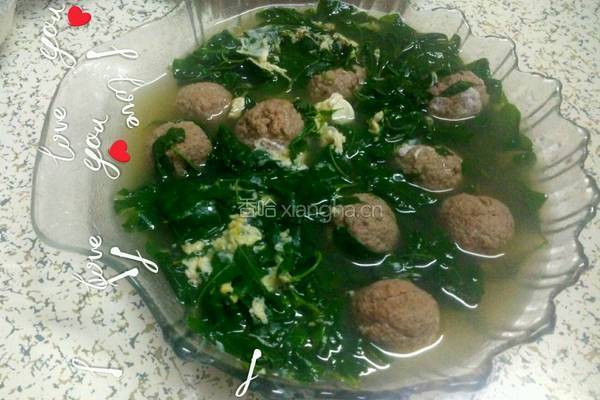 牛肉丸枸杞菜鸡蛋汤