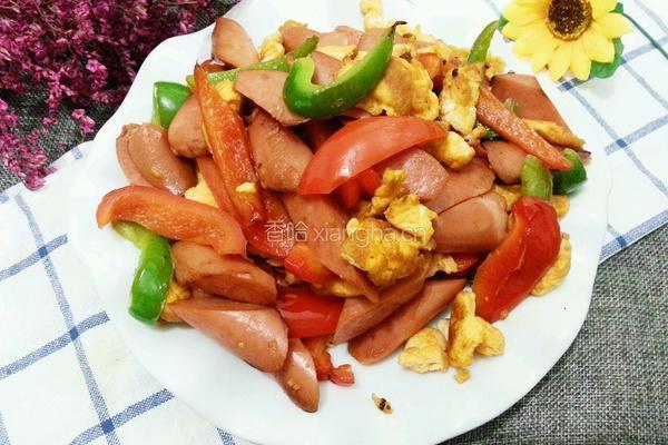 彩椒炒火腿鸭蛋的做法图解10