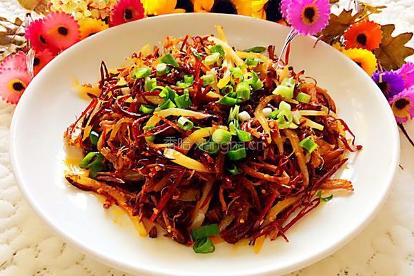 香辣干炸肉丝的做法图解11