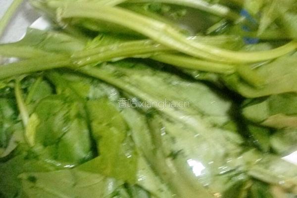 蒜香菠菜梗的做法图解1