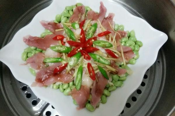 鲜猪肉蒸毛豆的做法图解9