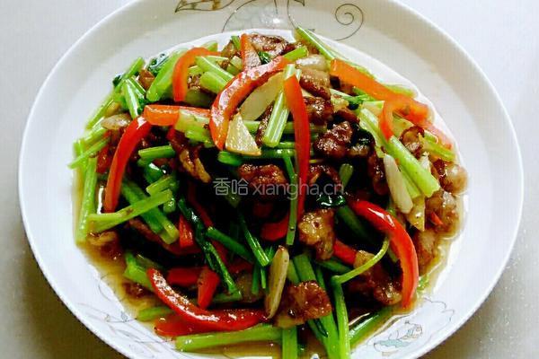 彩椒芹菜炒肉