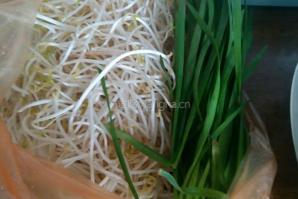 清炒韭菜绿豆芽的做法图解1