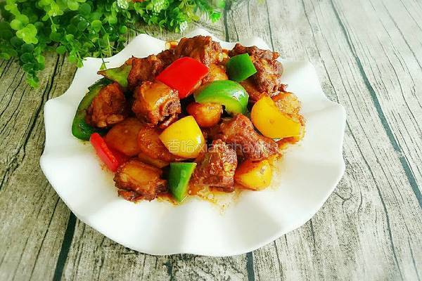 彩椒土豆烧排骨的做法图解13