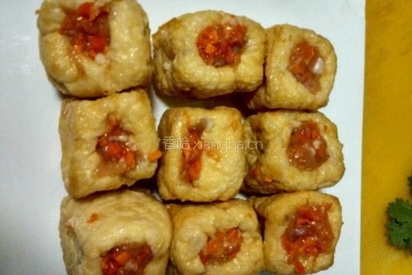 煎焖酿豆腐泡的做法图解4