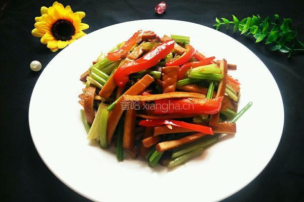 彩椒芹菜香干的做法图解8
