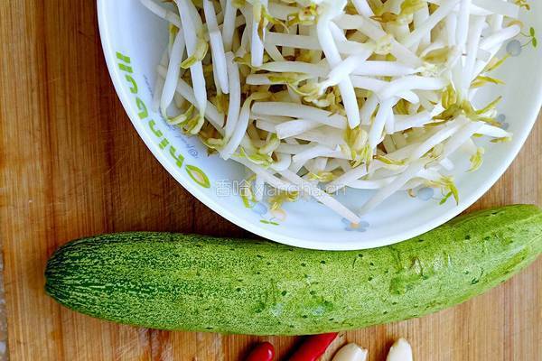 凉拌豆芽黄瓜的做法图解1