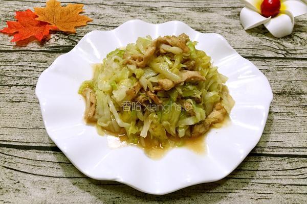 卷心菜炒鸡肉的做法图解7
