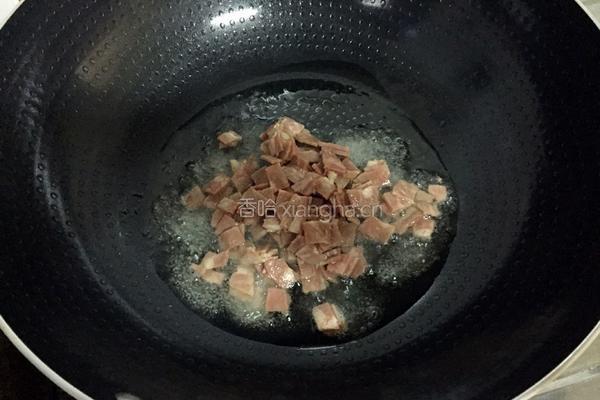 彩椒培根炒饭的做法图解3