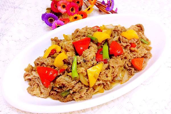彩椒炒肥牛的做法图解11