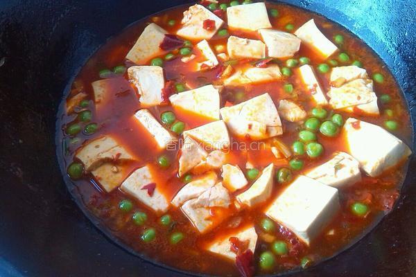 香辣青豆烧豆腐的做法图解7
