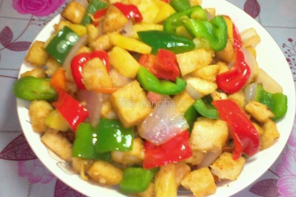 彩椒炒馍块的做法图解11